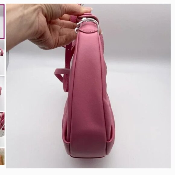 STAUD Soft Moon Bag In Bubblegum Pink - Picture 3 of 9